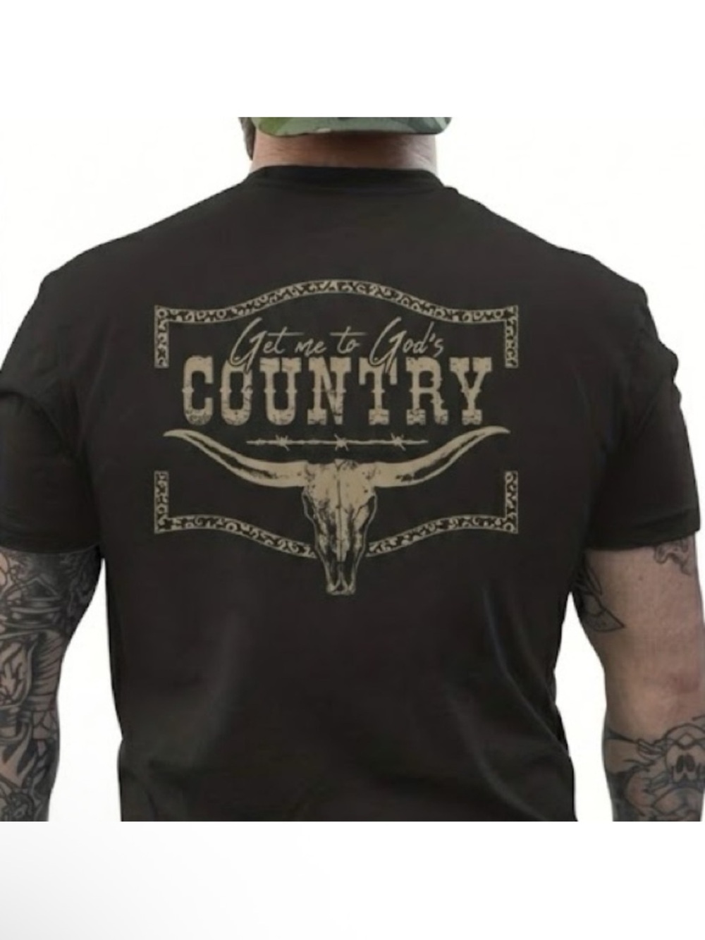 Men's Black 'Get Me to God's Country' Graphic Tee